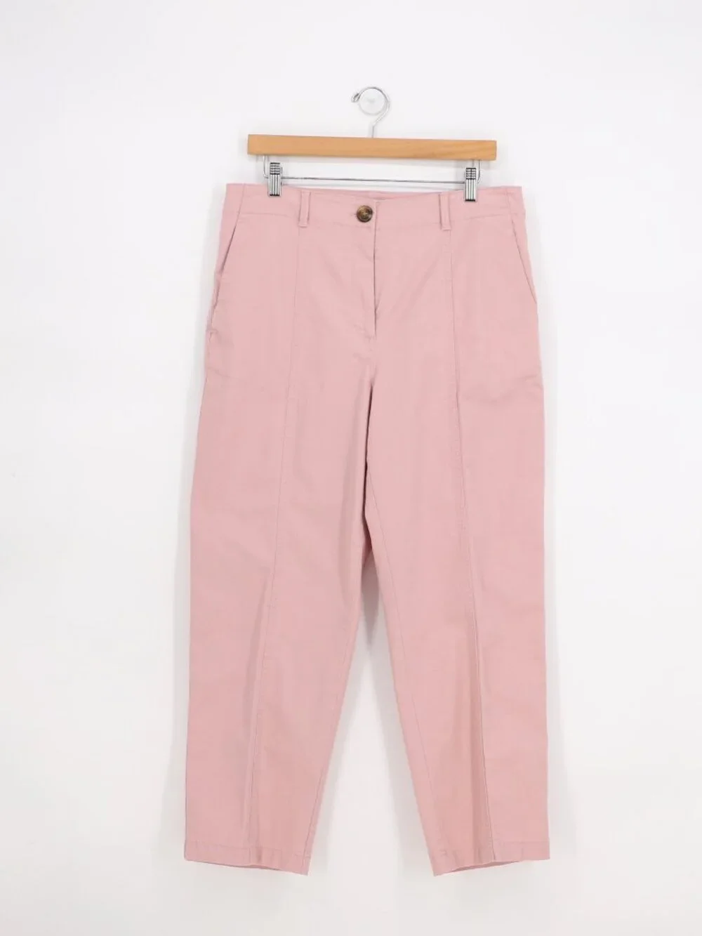 ANN TAYLOR Weekend Seamed Straight Ankle Pant in Dusty Pink Size 12 - Picture 1 of 8